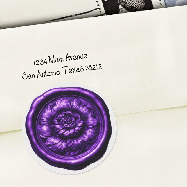 Faux Wax Seal Peony Purple (Creator Uploaded)