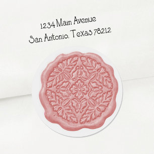 Faux Wax Seal, Pink Classic Round Sticker