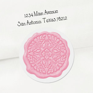 Faux Wax Seal, Pinky Pink Classic Round Sticker