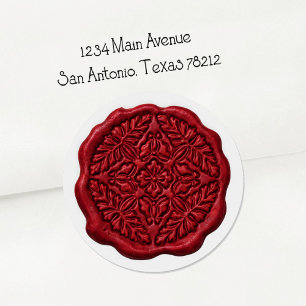 Faux Wax Seal, Red Classic Round Sticker