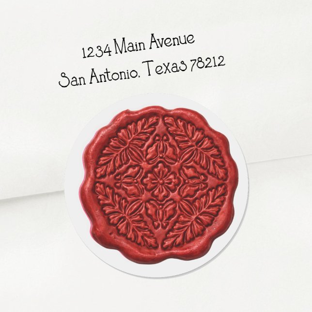 Faux Wax Seal, Red Classic Round Sticker (Creator Uploaded)