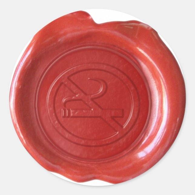 Faux Wax Seal - Red No Smoking Sign - (Front)