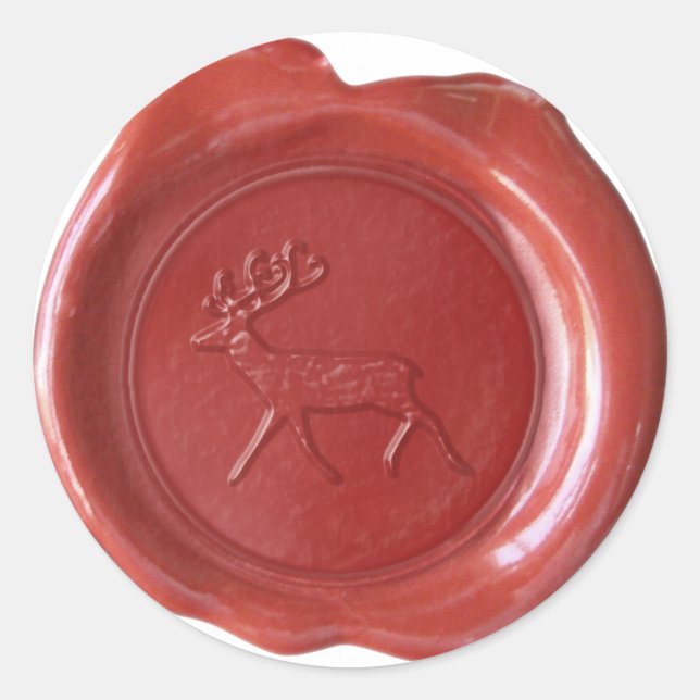 Faux Wax Seal - Red - REINDEER (Front)