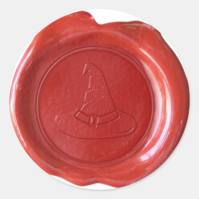 Faux Wax Seal - Red - WITCH HAT (Front)