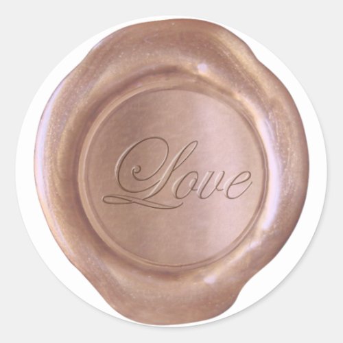 Faux Wax Seal _ Rose Gold _ Script _ Love