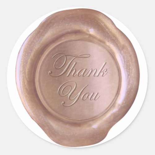 Faux Wax Seal _ Rose Gold _ Script _ Thank You