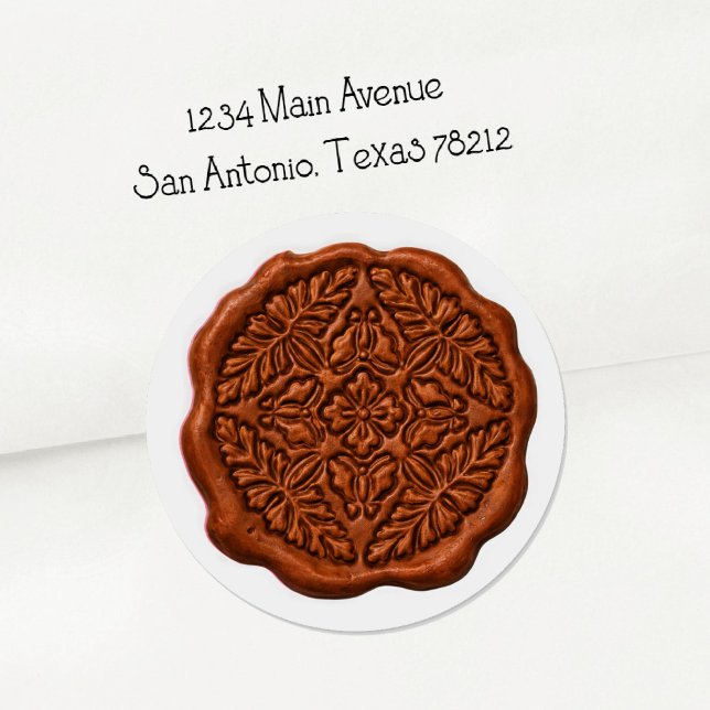 Faux Wax Seal, Rust Classic Round Sticker (Creator Uploaded)