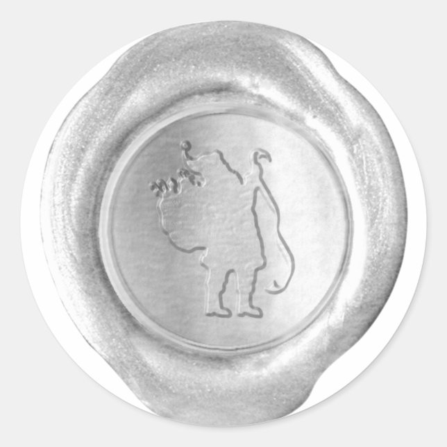 Faux Wax Seal - Silver - SANTA (Front)