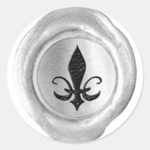 Faux Wax Seal - Silver w/ Black - SPADE