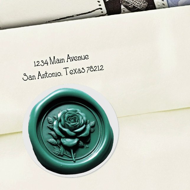 Faux Wax Seal Teal Rose Deep Impression (Creator Uploaded)