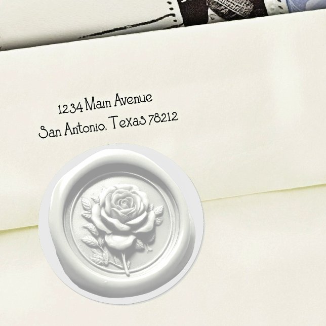 Faux Wax Seal White Rose Deep Impression (Creator Uploaded)