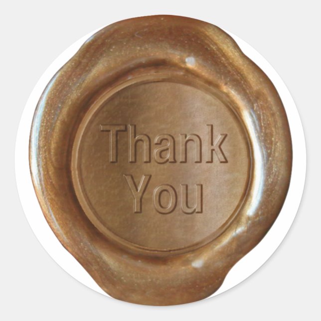 Faux Wax Seals - Copper - Bold - Thank You (Front)