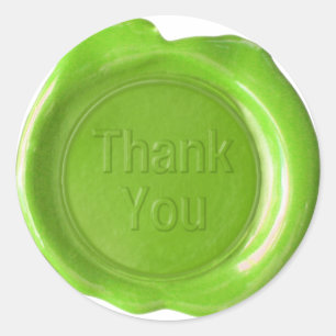 Faux Wax Seals - Grass Green - Bold - Thank You