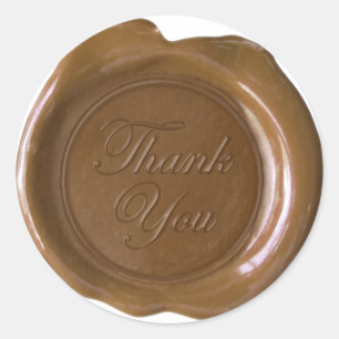 Faux Wax Seals - Milk Chocolate Script - Thank You