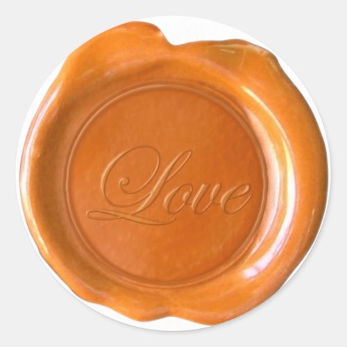 Faux Wax Seals _ Orange Script _ Love