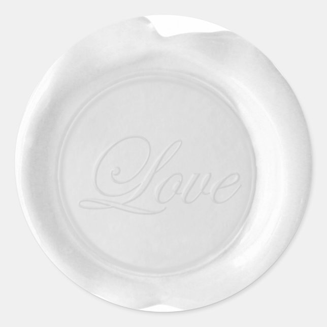 Faux Wax Seals - White Script - Love (Front)