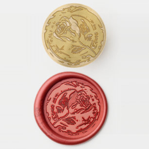 Faux Wax Stamp Envelope Seal Vintage Rose Flower