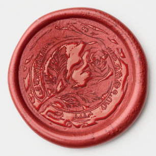 Faux Wax Stamp Envelope Seal Vintage Rose Flower Wax Seal Sticker