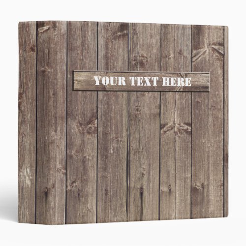 Faux Weathered Barn Wood Boards 3 Ring Binder