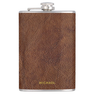 Faux Weathered Leather Look Flask