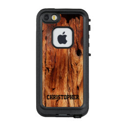 Faux Weathered Wood LifeProof® Phone Case w. Name