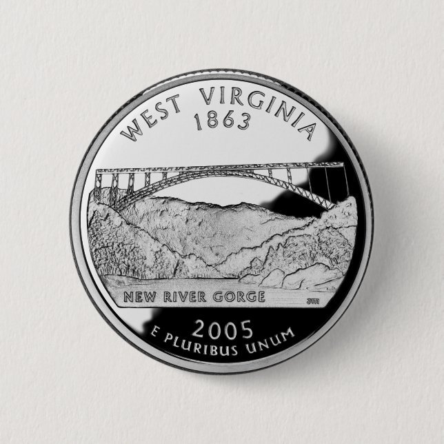 Faux West Virginia State Quarter Button (Front)
