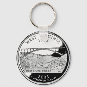 Faux West Virginia State Quarter Keychain
