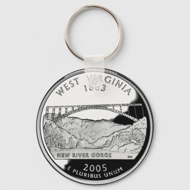 Faux West Virginia State Quarter Keychain (Front)