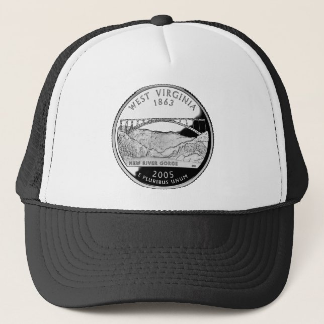 Faux West Virginia State Quarter Trucker Hat (Front)