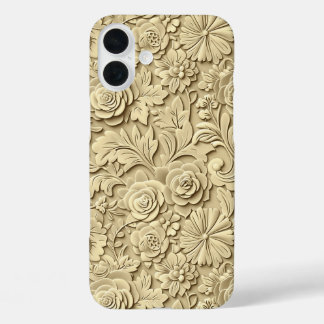 Faux Western wood carving pattern tiled iPhone 16 Plus Case