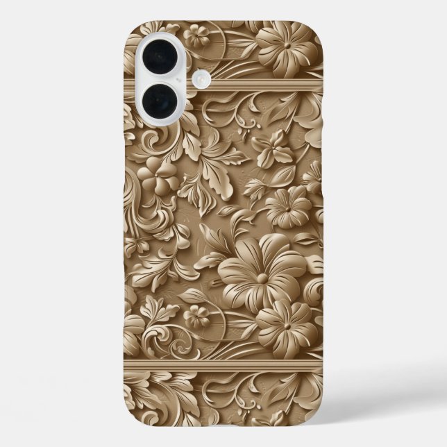 Faux Western wood carving pattern tiled  Case-Mate iPhone Case (Back)