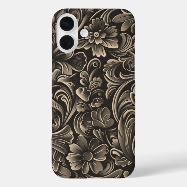 Faux Western wood carving pattern tiled Case-Mate iPhone Case (Back)