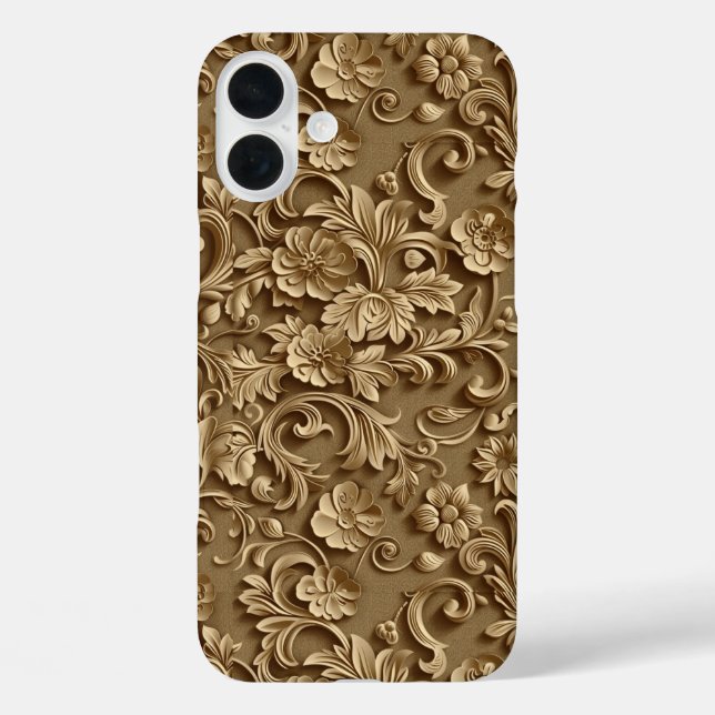 Faux Western wood carving pattern tiled  Case-Mate iPhone Case (Back)