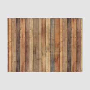 Faux Western wood tiled pattern Tissue Paper