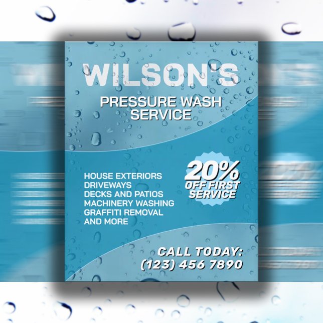 Faux wet water drops pressure wash Flyer (Creator Uploaded)