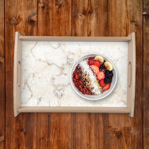 Faux White Brown Marble Serving Tray