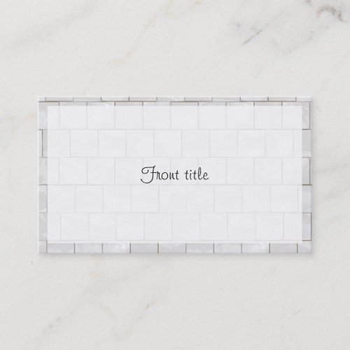 White Decorative Marble Tile Background Business Card Templates