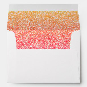 Faux White Glitter Confetti Foil Sparkle Envelope
