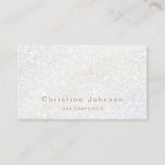 faux white glitter effect business card