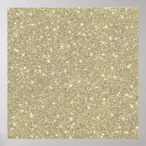 Faux White Gold Glitter Elegant Chic Poster