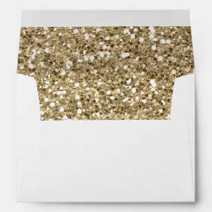 Faux White Gold Rainbow Glitter Confetti Envelope