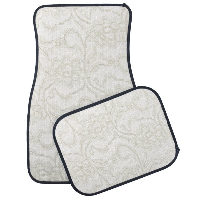 Faux White Lace Car Mat (Set)