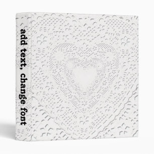Faux White Lace Fabric Background 3 Ring Binder
