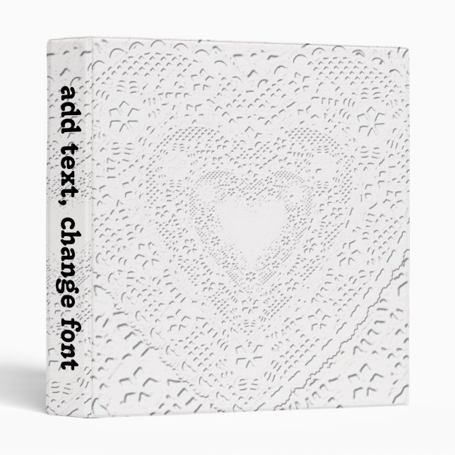 Faux White Lace Fabric Background 3 Ring Binder (Front/Spine)