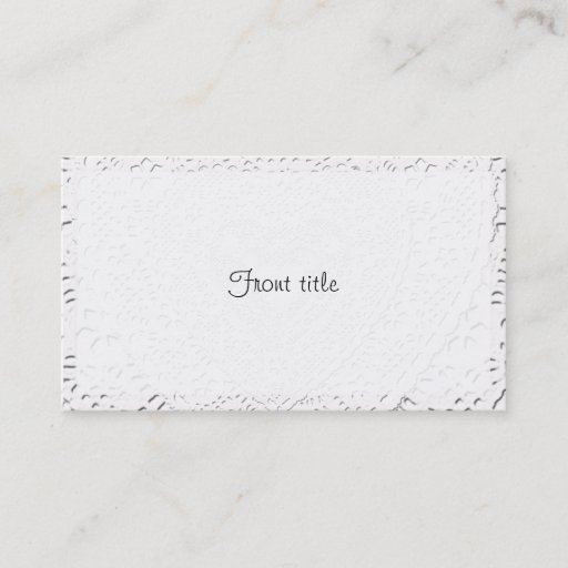 Customizable White Lace Fabric Image  Background Business Cards