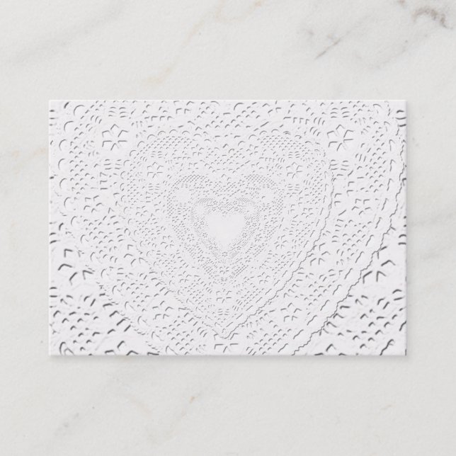 Faux White Lace Fabric Background Business Card (Front)