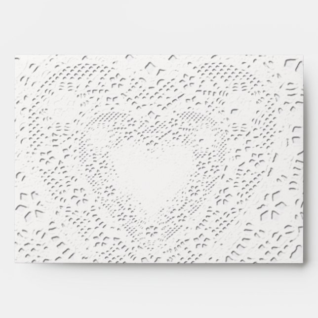 Faux White Lace Fabric Background Envelope (Front)