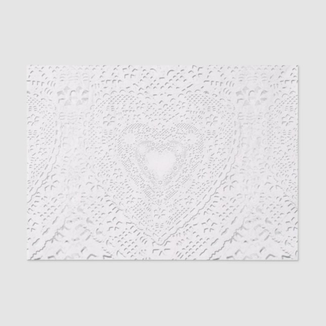 Faux White Lace Fabric Background Tissue Paper (Front)