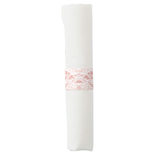 Faux White Lace Fishnet Napkin Bands with Flowers