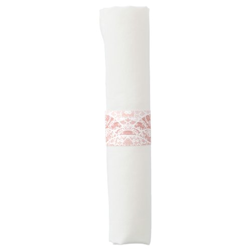 Faux White Lace Fishnet Napkin Bands with Flowers